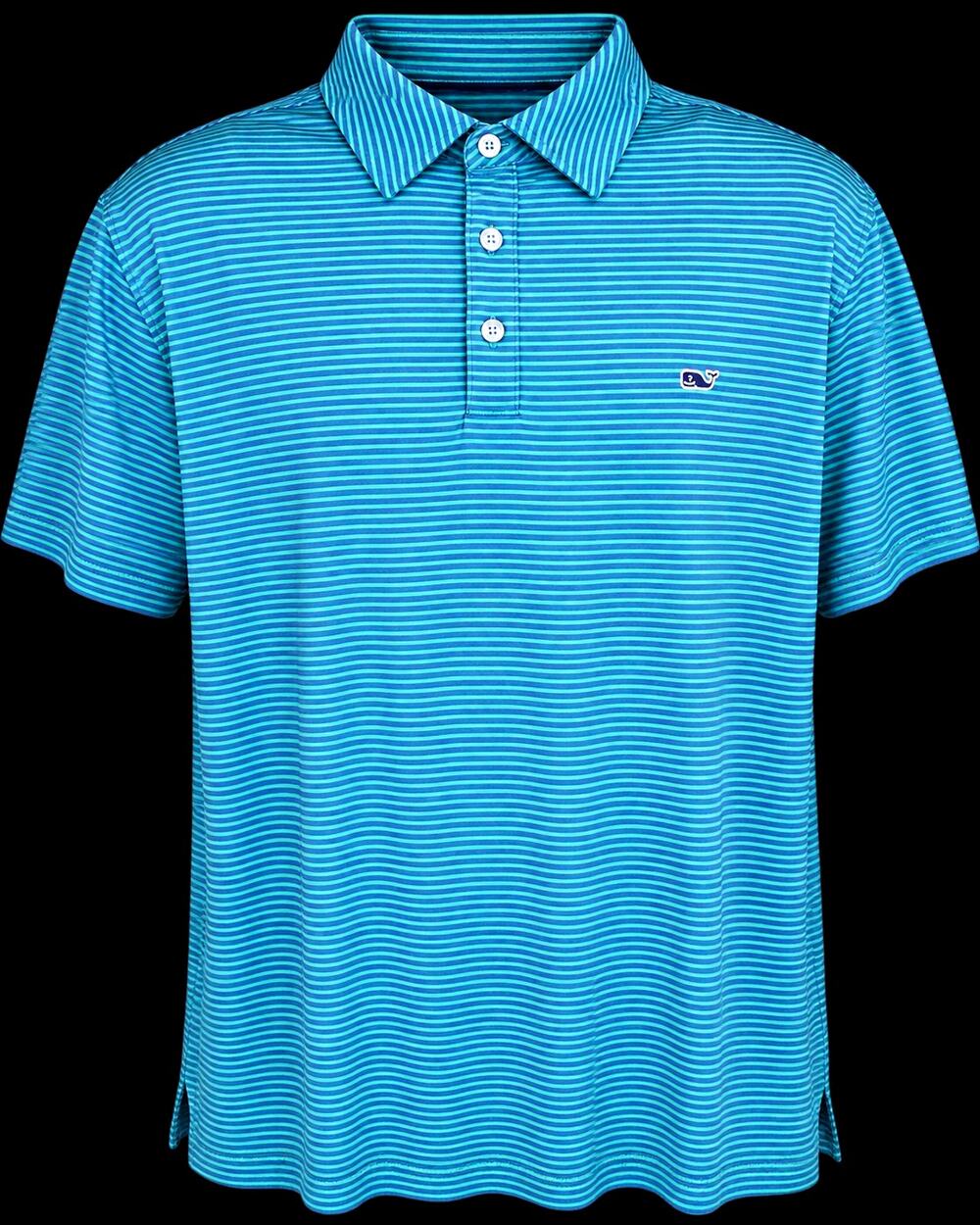 Vineyard Vines XXL On The Go Sankaty Polo Blue Green Stripe Golf Performance